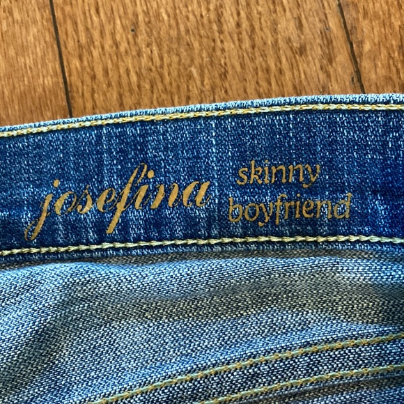 7 for All Mankind Distressed Button Fly Josefina Skinny Boyfriend Jean - 27 - Picture 10 of 11